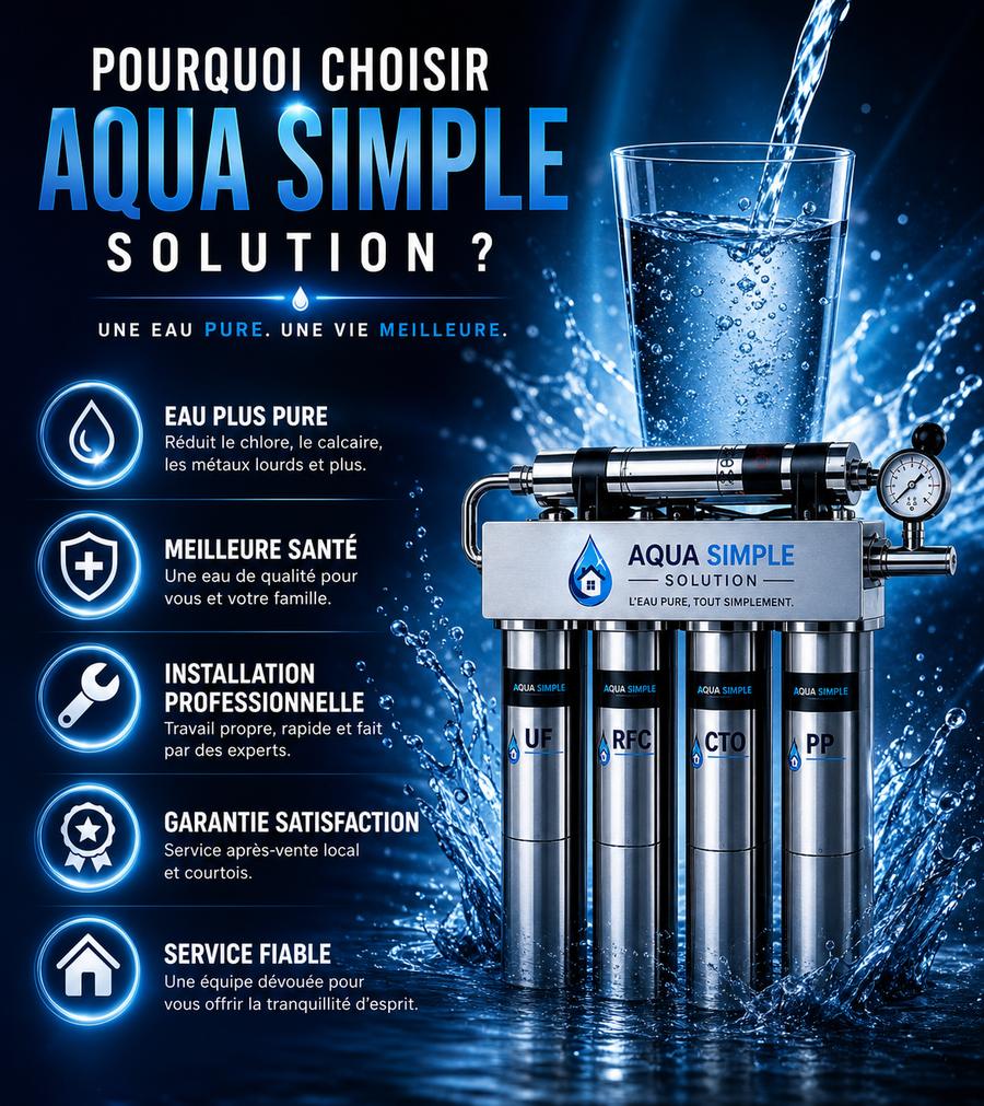 Pourquoi choisir Aqua Simple Solution - eau pure meilleure santé installation professionnelle