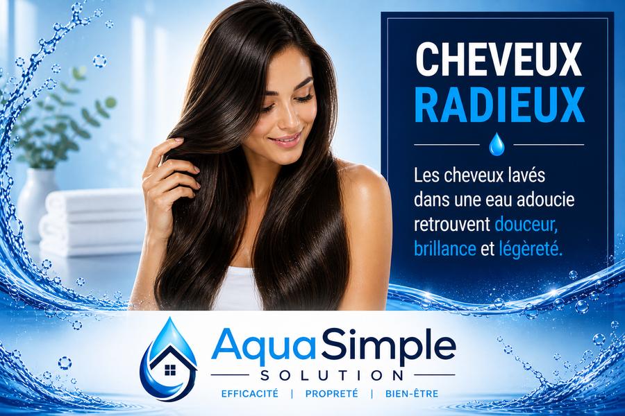 Cheveux radieux grâce à l'eau adoucie AquaSimple - douceur brillance légèreté