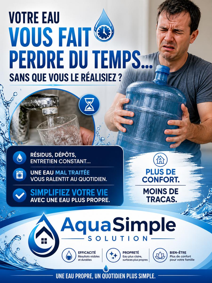 Votre eau vous fait perdre du temps sans que vous le réalisiez